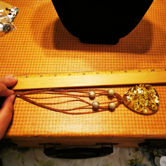 Vintage Abalone in Lucite Necklace Pendant - Picture 11 of 16